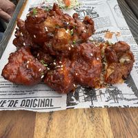 Buffalo Cauliflower. The diligent server checked to see if it was gluten-free, which it wasn’t because the sauce was pre-made.   at Monsoon Restaurant at Rainforest in Franz Josef Waiau