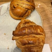 Croissant and cinnamon roll  at Land & Monkeys - Pernety in Paris