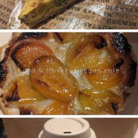 Quiche, apricot tart, and coffee at Land & Monkeys - Pernety in Paris