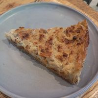 Quiche lorraine, all vegan at Land & Monkeys - Pernety in Paris