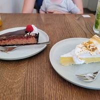 Raspberry chocolate tarte and lemon tarte at Coffea in Berlin
