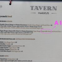 They claim to have 'Impossible Meat' in their vegan burger. Don't fall for it - it's a black bean patty. at Markus Tavern in Istanbul