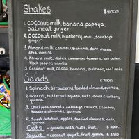Shakes & salad menu. at Juice For Life in Puerto Viejo De Talamanca