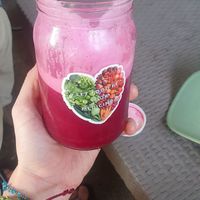 Red juice #1 at Juice For Life in Puerto Viejo De Talamanca