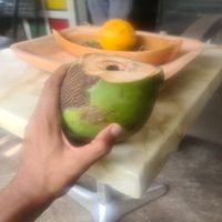 Complimentary coconut water 😏 at Juice For Life in Puerto Viejo De Talamanca