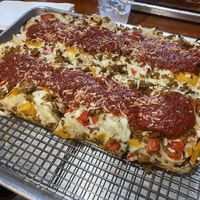 Vegan sausage, pepper and onion   at Underground Pizza Company in Baltimore