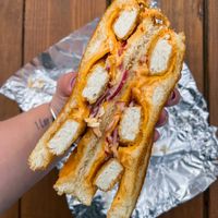 Chipotle chicken grilled cheese. Phenomenal flavor combo at PiANTA in Providence