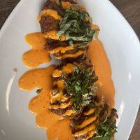 Zucchini and corn fritters   at PiANTA in Providence