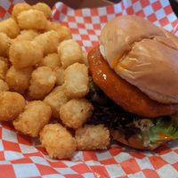 Nashville hot chickpea sandwich at Off Broadway Taproom in Madison