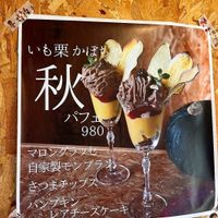 Fall Parfait with chestnut, pumpkin, sweet potato, berry, soy ice cream, cake. Very delicious! at Cafe 36 [Michiru] in Hirosaki