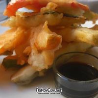 veggie tempura with amazing sauce at Zenzero in Bologna