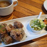 fried soy meat menu at Rainbow Bird Rendezvous in Tokyo