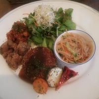 Potato croquette set at Rainbow Bird Rendezvous in Tokyo