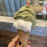 Sorbete vegano de pistacho y coco at Rivareno - Plaça de la Llotja in Mallorca