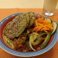 Falafel bowl at El Bololó in Cartagena