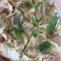 Very nice pizza with Vegan cheese   at Brødre Bageri in Tejn