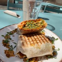 falafel wrap at BeBo Cold Press -  Passeig de Sant Joan Bosco in Barcelona