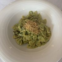 Pesto pasta with seitan  at Ristorante Lucia in Newport