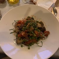 Seitan con Piselli e Asparagi  at Ristorante Lucia in Newport