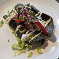 Crispy tacos, mince, fresh onion, coriander, lime, chilli, salsa verde $16.00 at Repeat Offender in Elwood