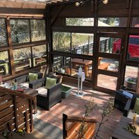Outdoor seating at Little Lanka in Nishinomiya