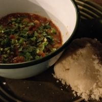 Vegan Hraime (tomato chickpea stew) with couscous at Milk & Honey in Koh Tao