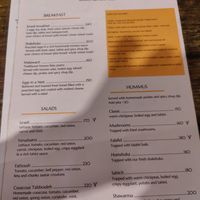 Menu at Milk & Honey in Koh Tao