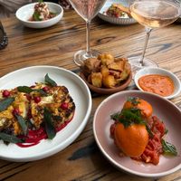 Cauliflower, arancini and patatas bravas at Rústico At Hay Shed Hill in Wilyabrup
