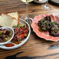 Piquillo + artichoke and mellanzane carpaccio at Rústico At Hay Shed Hill in Wilyabrup