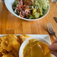 Chips and queso with taco salad at Living Kitchen - South End in Charlotte