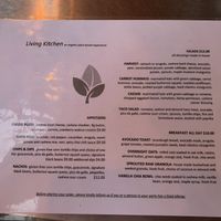 Menu  at Living Kitchen - South End in Charlotte