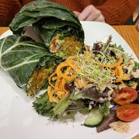 Queso burger with kale wrap  at Living Kitchen - South End in Charlotte