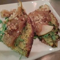 My share of the Caramelized Onion & Pear Flatbread at Living Kitchen - South End in Charlotte