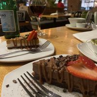 Pumpkin cheese cake and turtle cake (that’s also cheesecake)  at Living Kitchen - South End in Charlotte