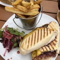 Vegan cheese and pickle panini   at  Castleton Farm Shop in Fordoun