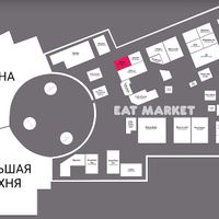 Restaurant is a part of a food court EAT Market on the 5th floor. (Screenshot is taken from GALERIA page) at .Grind Some Vegan in St Petersburg