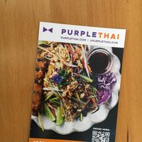 Card for Purple Thai: note, they moved to B'way and 28th at Purple Thai in New York City
