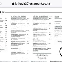 Menu - April 2021 at Latitude 37 in Mount Maunganui