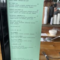 Food menu at Provider in Indianapolis