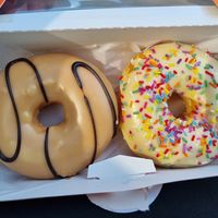 two vegan donuts at Dunkin' in Eindhoven