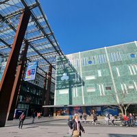 the entrance of the hall where Dunkin is at Dunkin' in Eindhoven