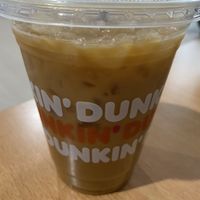 Iced latte at Dunkin' in Goes