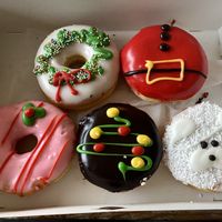 Christmas donuts 🎄 at Dunkin' in Goes