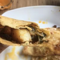 quesadillas fritas de papas con rajas  at HARI in Cuernavaca