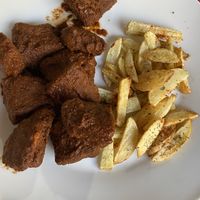 Boneless soy bites with fries  at HARI in Cuernavaca