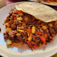 Alambre (they provided as many tortillas as I wanted!) at HARI in Cuernavaca
