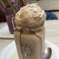 Happy protein cacao smoothie   at Elixir Spot in Puerto Vallarta