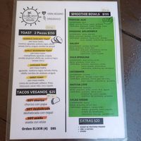 Menu at Elixir Spot in Puerto Vallarta