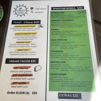 Menu  at Elixir Spot in Puerto Vallarta