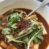 Soft tofu soup (bland tofu, great sauce and shrooms)  at Madame Wu in Brisbane